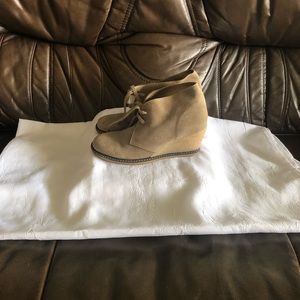 NEW J.Crew Suede Wedge Ankle Boots, made in Italy, size 7 (6)